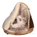 Lit de grotte de chat de style tente/lit d&#39;animal familier de luxe/grotte de chat